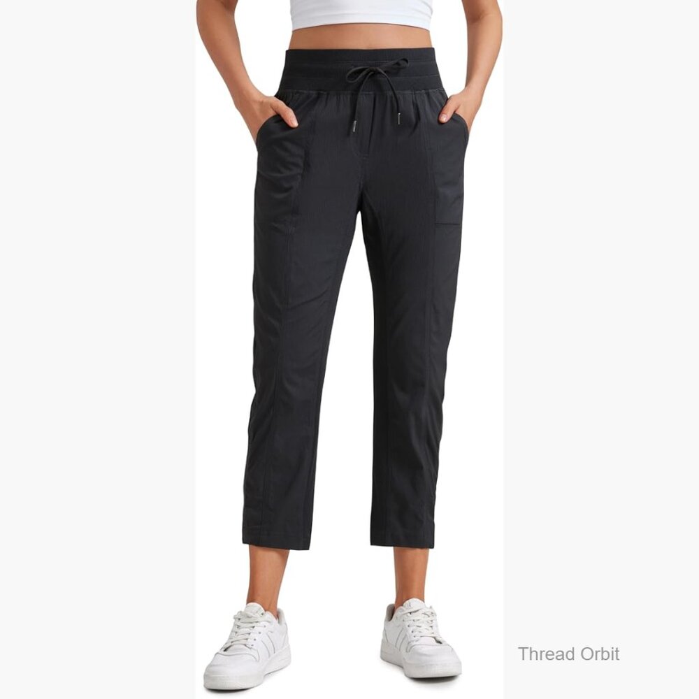 Lightweight Workout Joggers 25" Inseam High Rise Slim Fit Track Pants